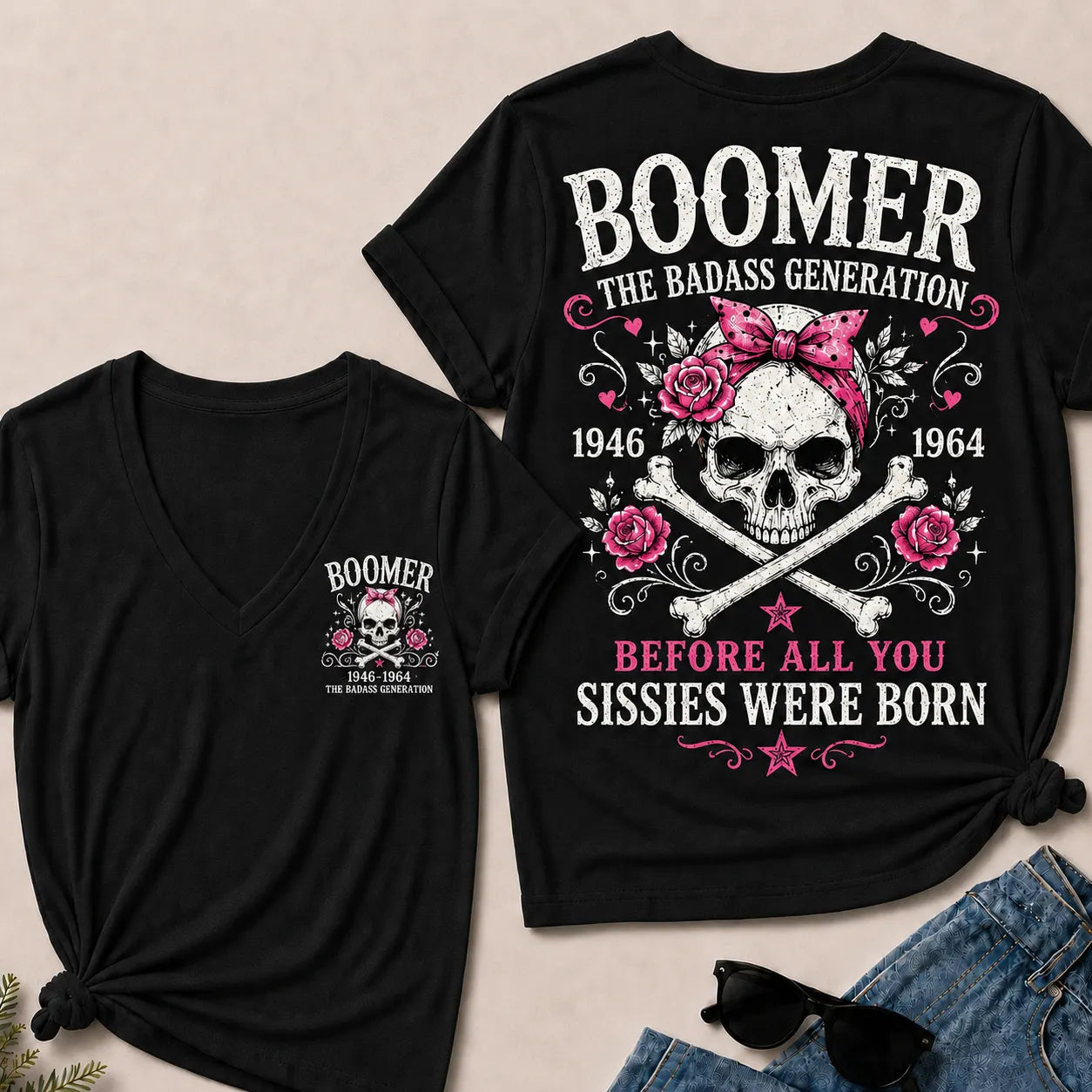 The Badass Generation V-Neck Tee – Before All You Sissies Were Born