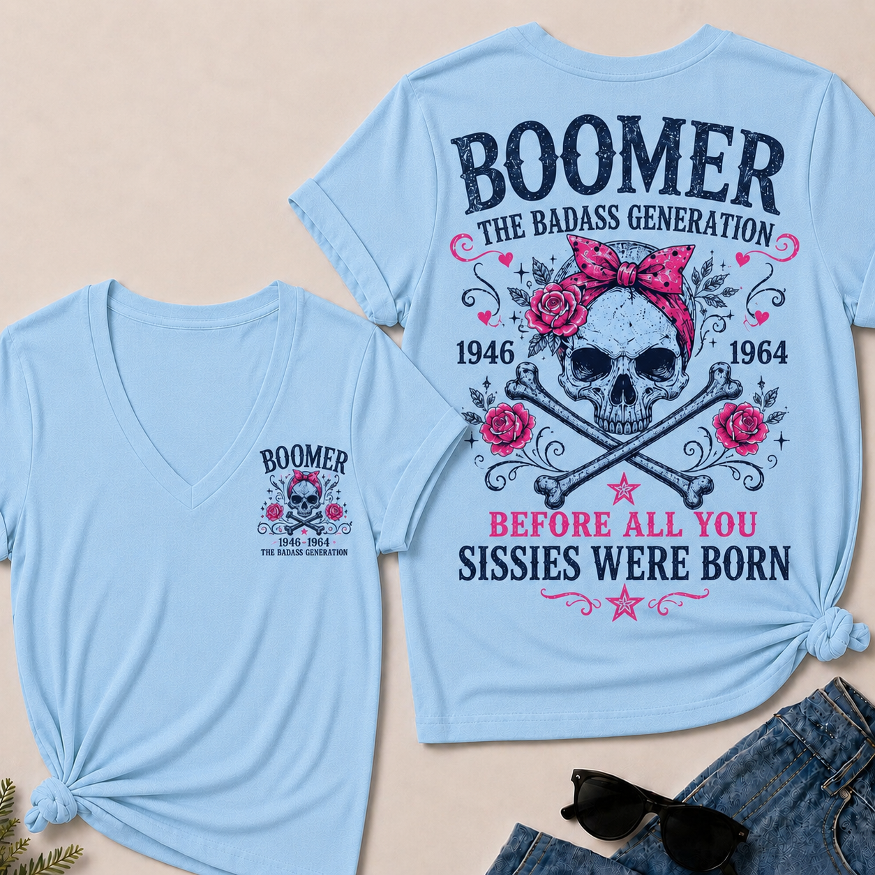 The Badass Generation V-Neck Tee – Before All You Sissies Were Born